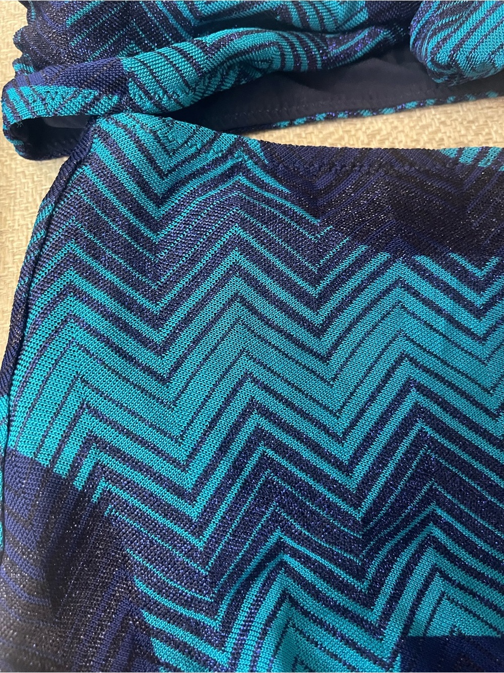 Missoni Mare Blue and Navy Chevron Two-Piece Bikini - Picture 3 of 9